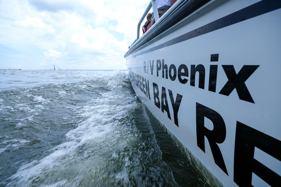 UW-Green Bay research boat in water