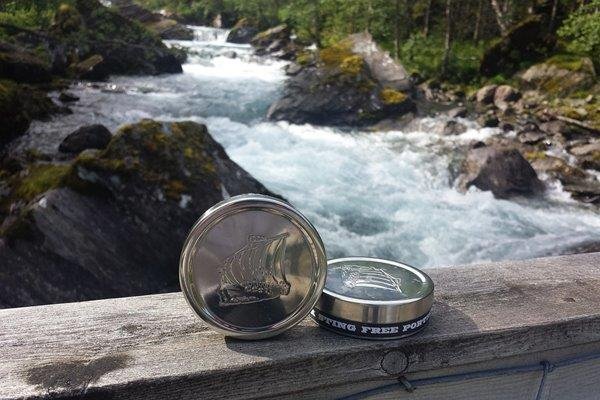 View from bridge of flowing rapids