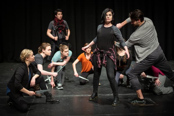 UW-Green Bay theatre students rehearse for Julius Ceasar