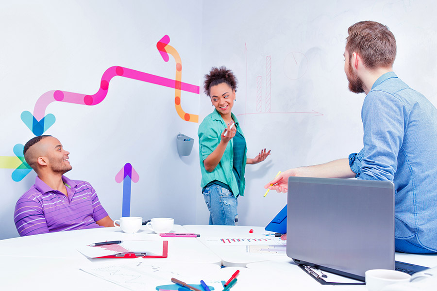 Young professionals brainstorming