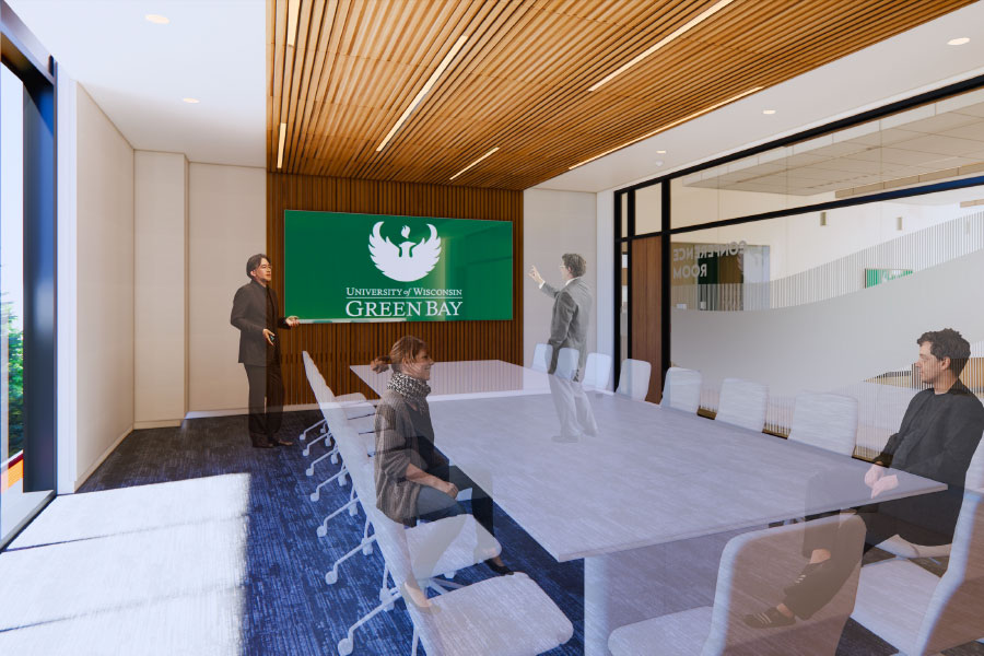 Rendering of the signature conference room on the 3rd floor of CTEC