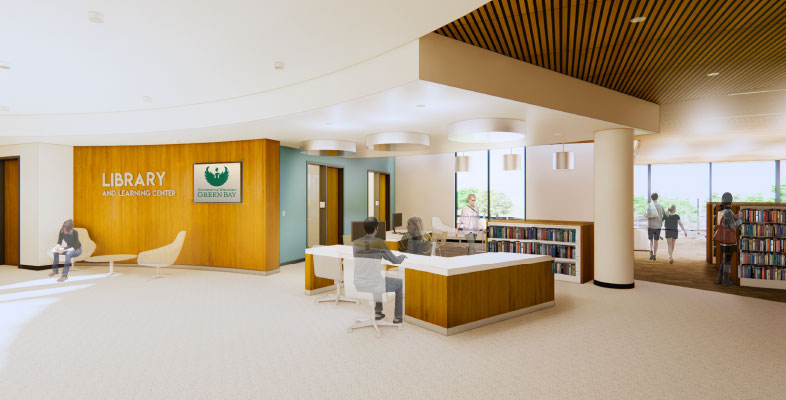 Architectural rendering of the Library Learnign Center