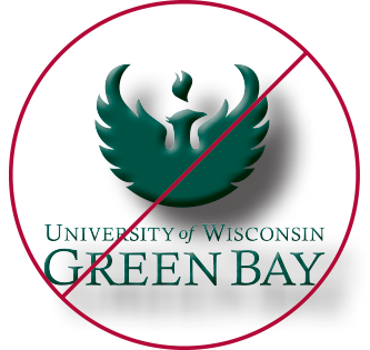 Don't put a bevel or dropshadow on the UWGB logo