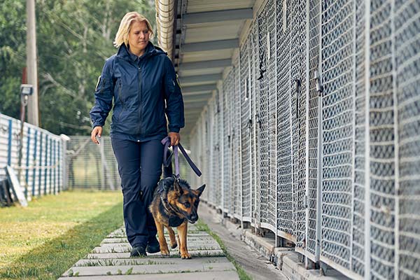 Female officer with police dog