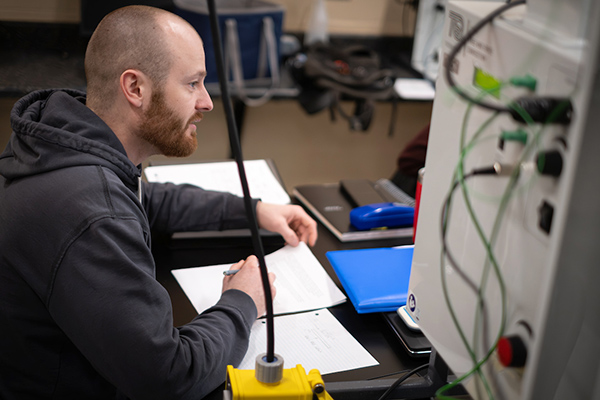 Engineering student in lab
