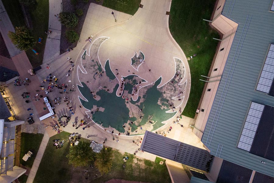 A bird's eye view of a park Description automatically generated