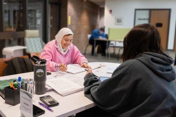 Students studying in the Learning Center