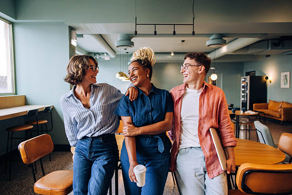 A group of three young professionals