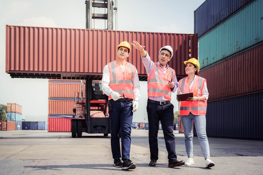 Human Resource Management worker goes on site to check on employees