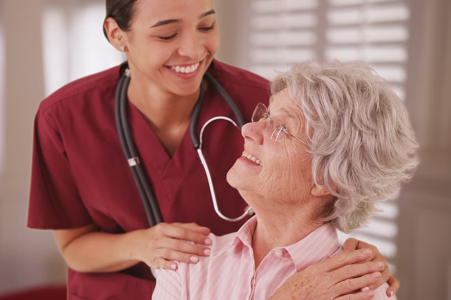 Closeup of caregiver and patient