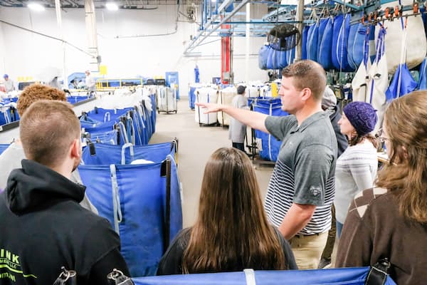 Human Resource manager gives tour of Bay Towel in Green Bay