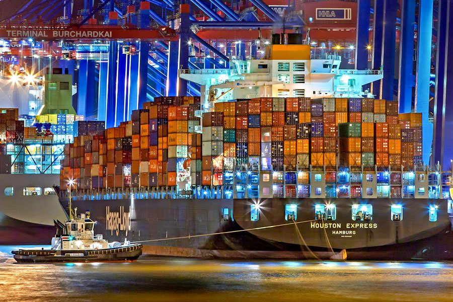 German barge carrying cargo