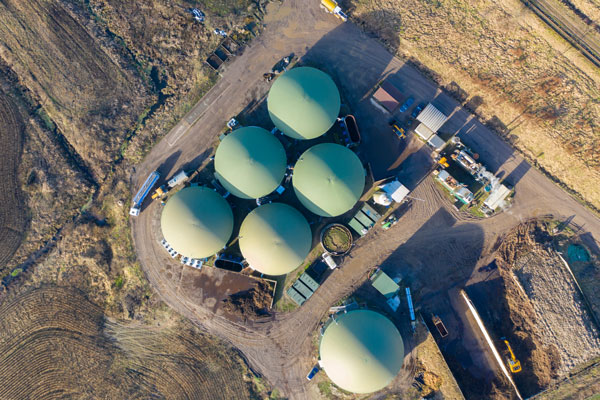 Ariel view of sustainable water plant