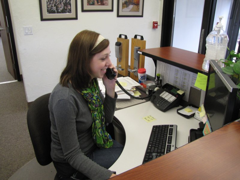 Housing staff on the phone