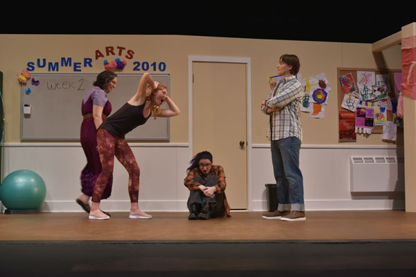 Students on stage during Circle Mirror Transformation performance