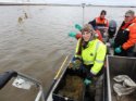 Research team on a boat