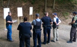 Officers training outdoors