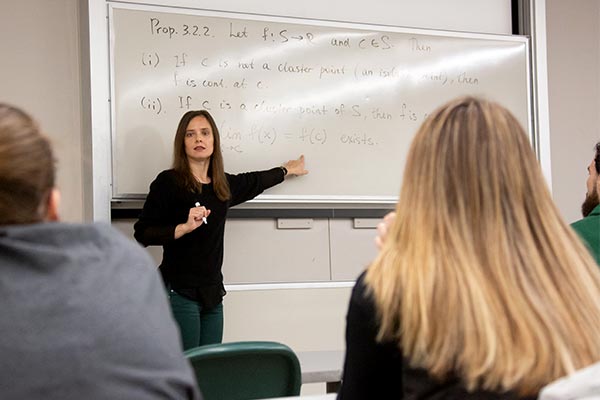 Tetyana Malysheva teaching math at UWGB