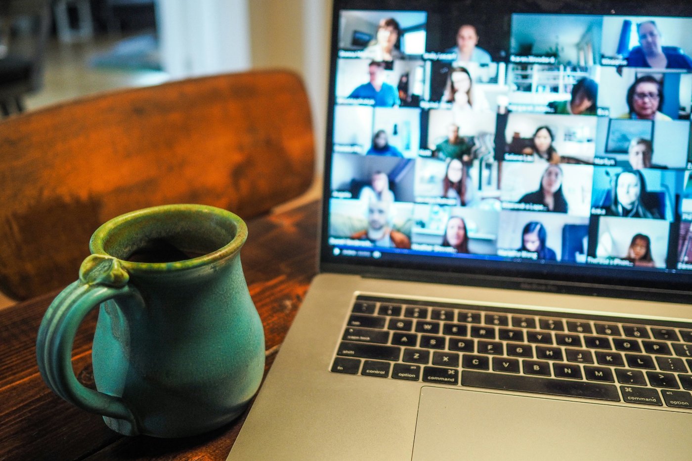 computer screen in a video meeting